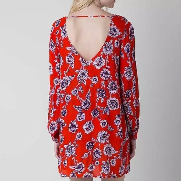 Billabong Heart Strayed Mini Floral Red Dress- Size XS - Picture 4 of 14